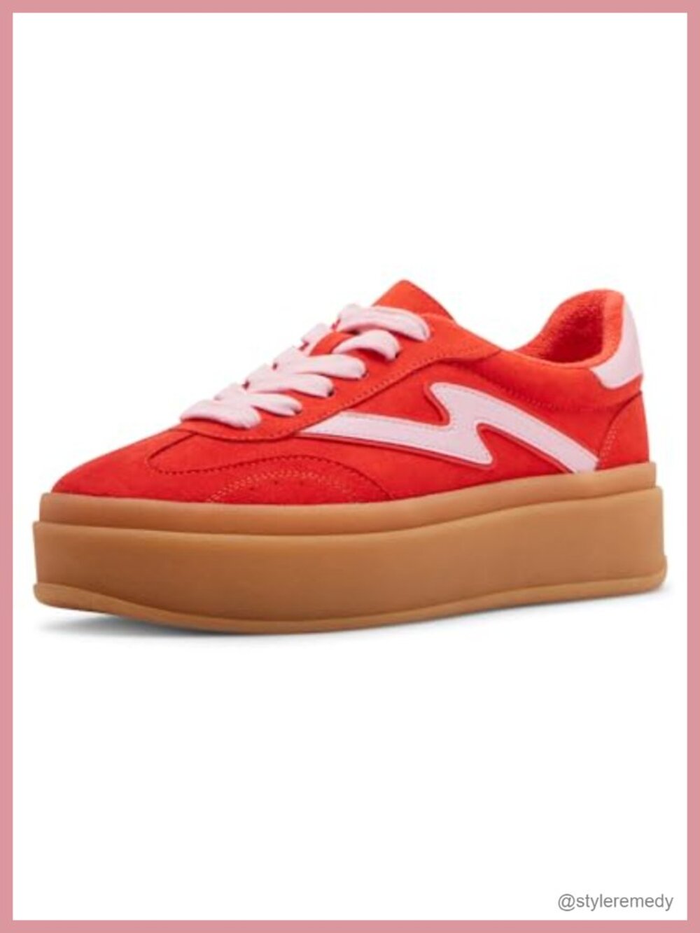 Fabric Platform Sneakers Lace-Up Athletic Shoes